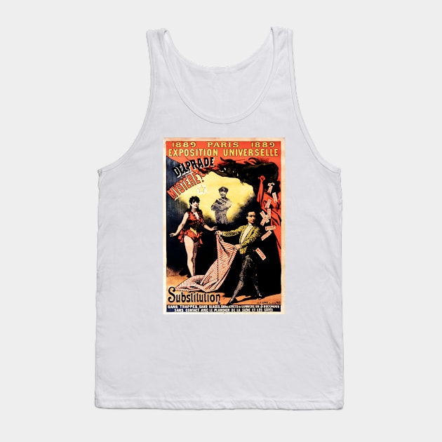 1889 Paris Delprade Mystere! Substitution Vintage Magic Performances Poster Tank Top by vintageposters